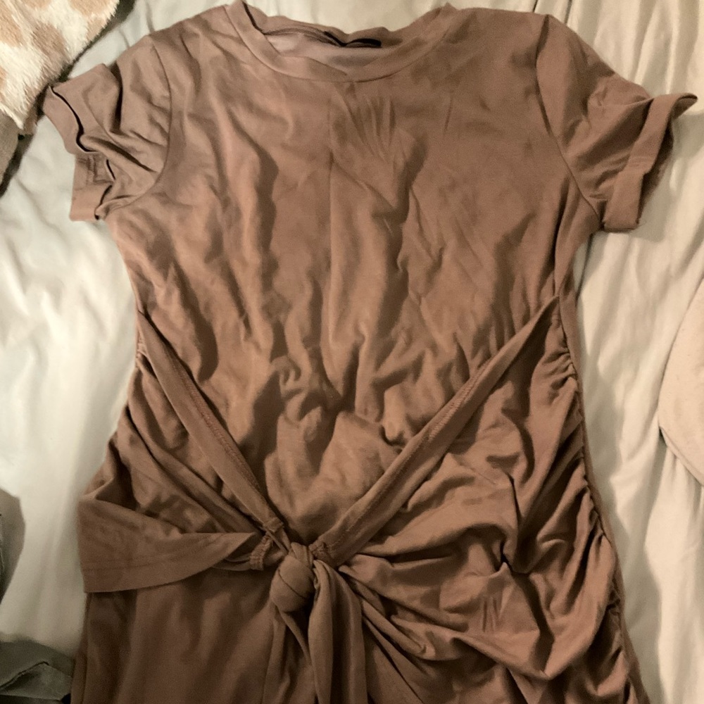 Tan t-shirt dress